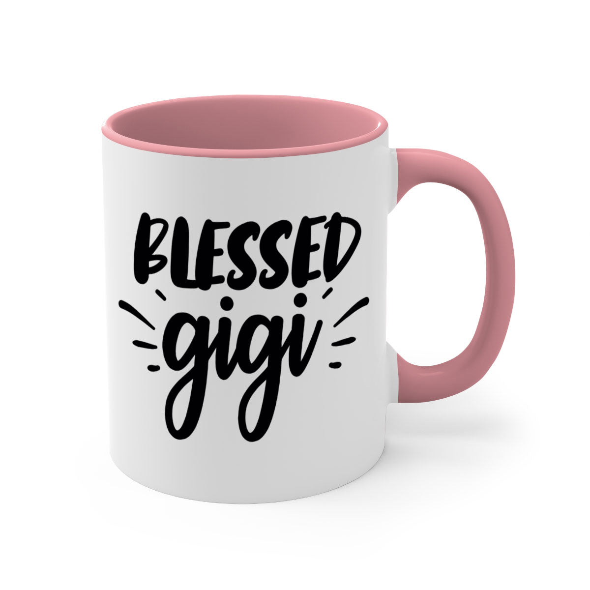 Blessed Gigi 64# Grandma Mug with colorful handle and glossy finish, available in multiple colors and sizes.