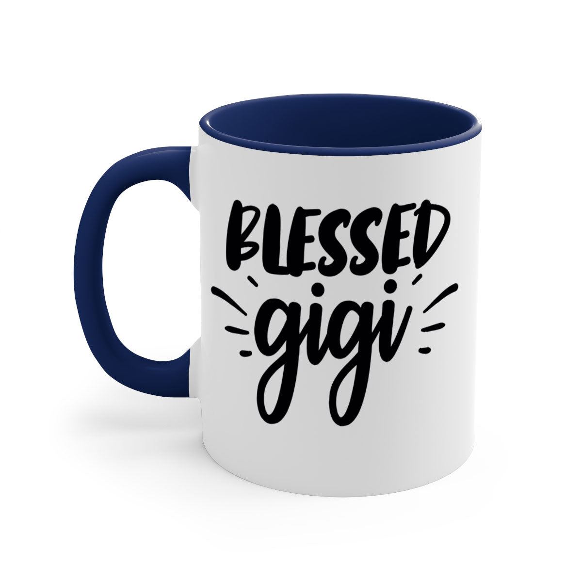 Blessed Gigi 64# Grandma Mug with colorful handle and glossy finish, available in multiple colors and sizes.