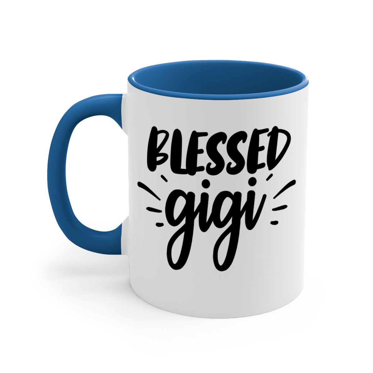 Blessed Gigi 64# Grandma Mug with colorful handle and glossy finish, available in multiple colors and sizes.