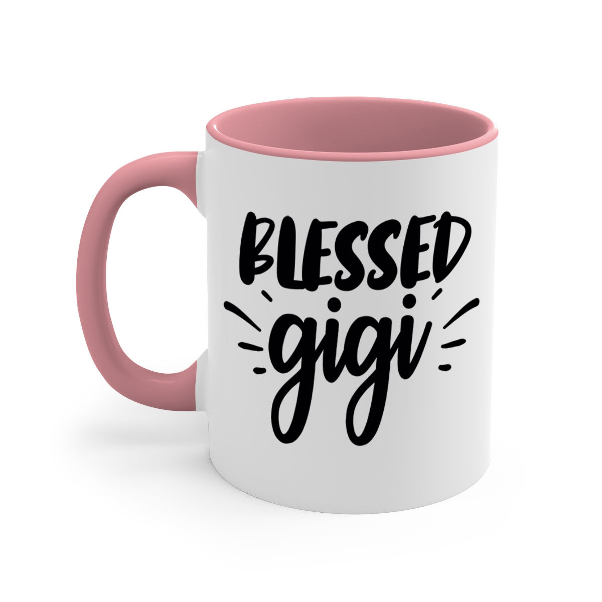 Blessed Gigi 64# Grandma Mug with colorful handle and glossy finish, available in multiple colors and sizes.