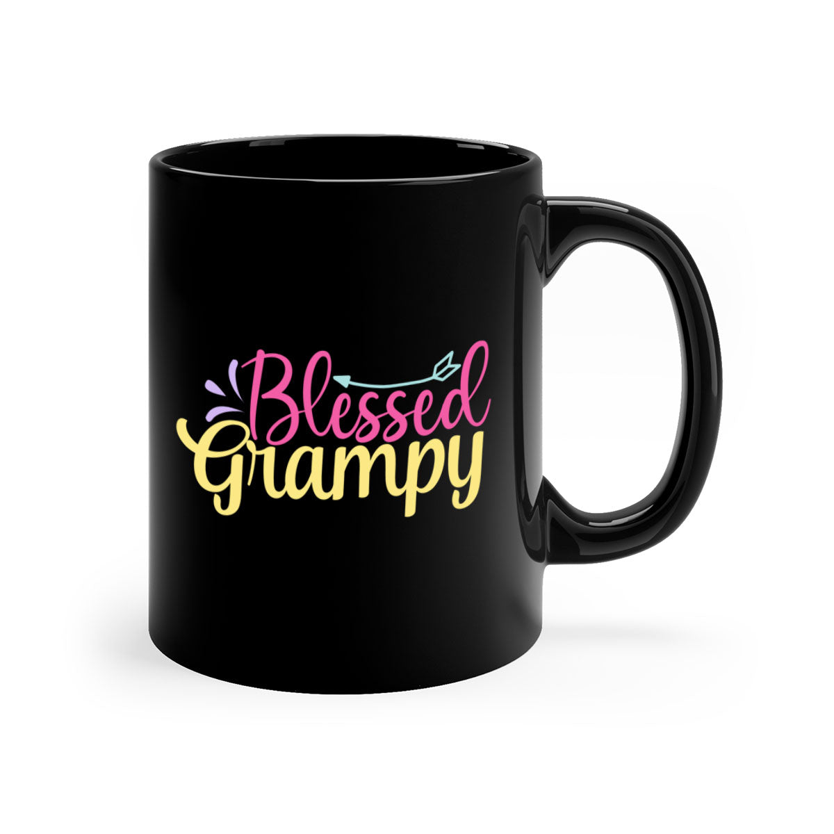 Blessed Grampy 78# Mug featuring a two-tone design with a colored handle and glossy finish, available in multiple colors.