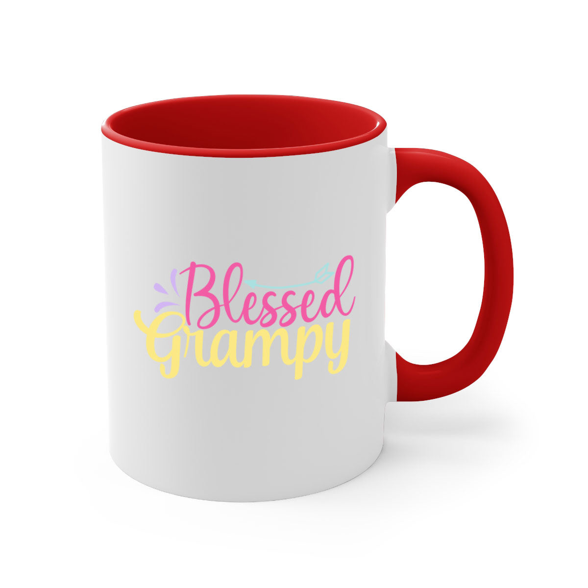 Blessed Grampy 78# Mug featuring a two-tone design with a colored handle and glossy finish, available in multiple colors.