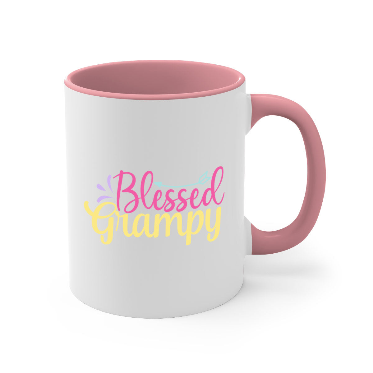 Blessed Grampy 78# Mug featuring a two-tone design with a colored handle and glossy finish, available in multiple colors.