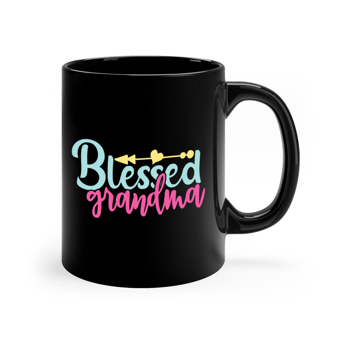 A two-tone Blessed Grandma Mug with a colored handle and interior, showcasing its glossy finish and stylish design.