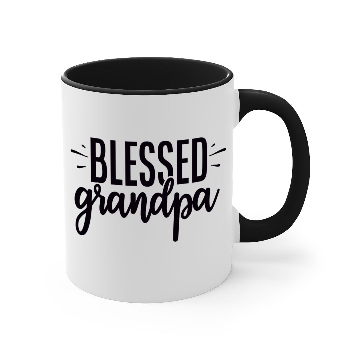 A stylish two-tone Blessed Grandpa Mug with a glossy finish, featuring a colored handle and interior, perfect for coffee or tea.