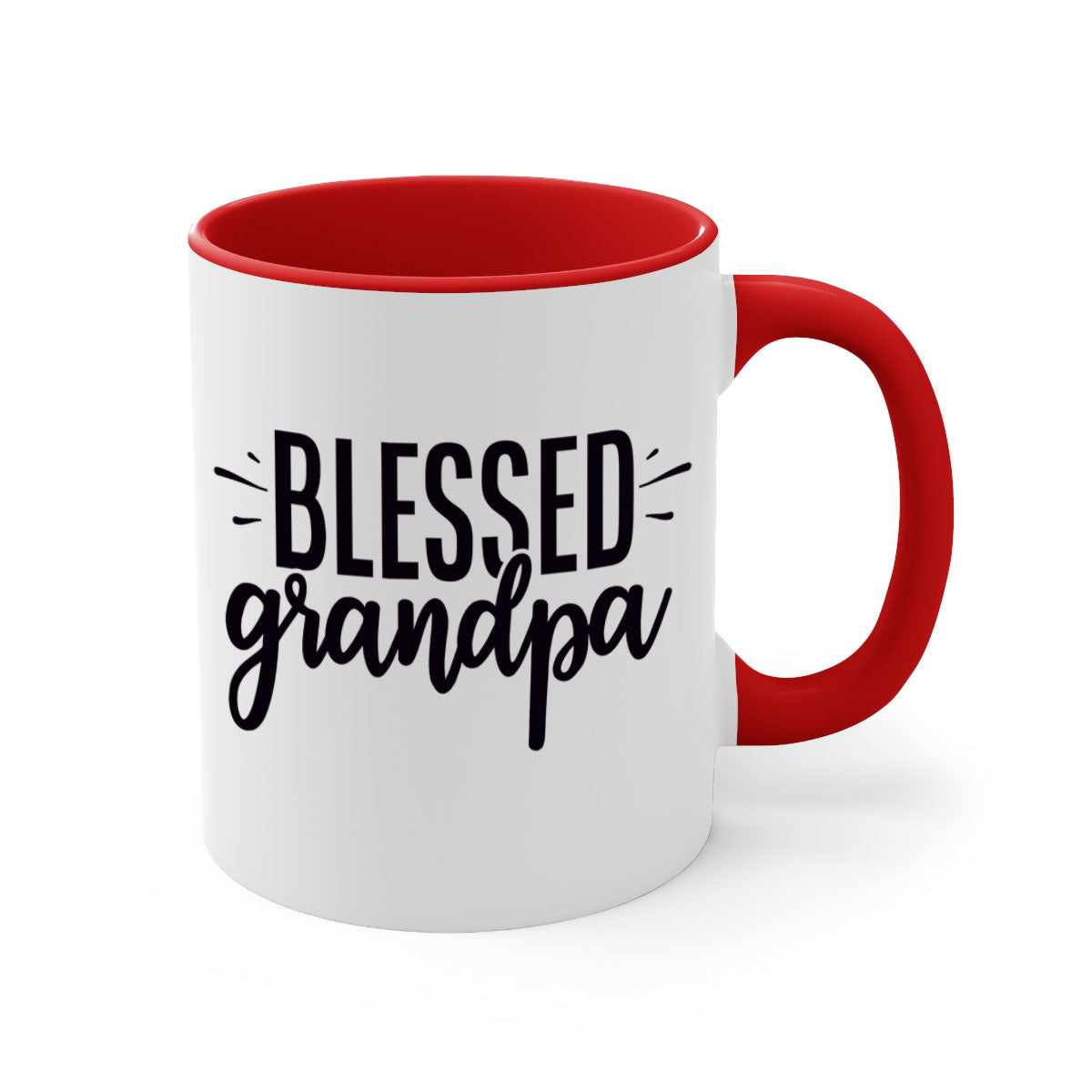 A stylish two-tone Blessed Grandpa Mug with a glossy finish, featuring a colored handle and interior, perfect for coffee or tea.