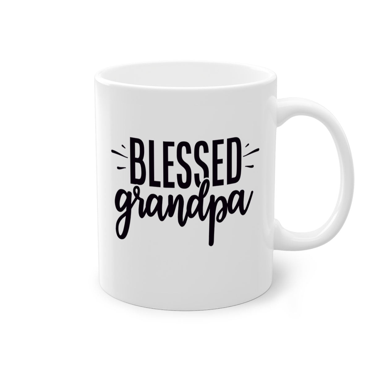 A stylish two-tone Blessed Grandpa Mug with a glossy finish, featuring a colored handle and interior, perfect for coffee or tea.