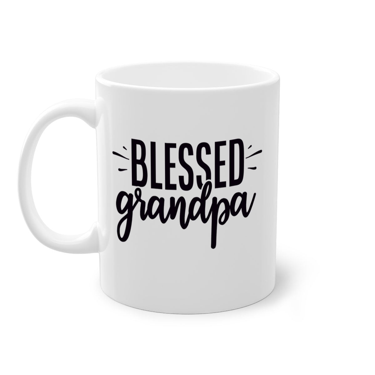 A stylish two-tone Blessed Grandpa Mug with a glossy finish, featuring a colored handle and interior, perfect for coffee or tea.