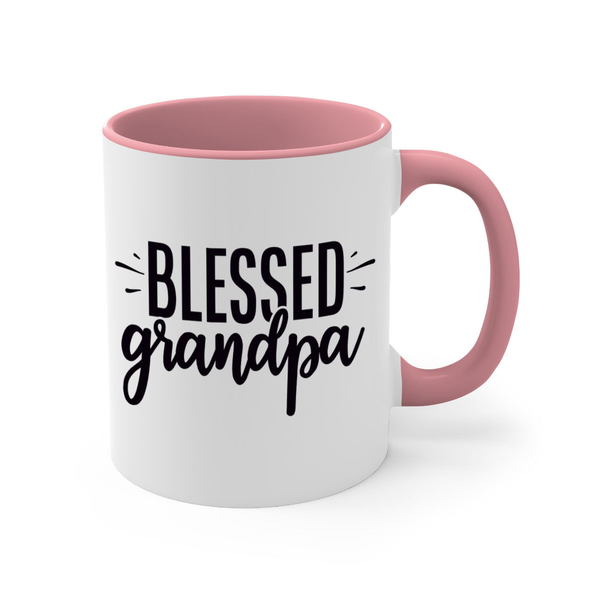 A stylish two-tone Blessed Grandpa Mug with a glossy finish, featuring a colored handle and interior, perfect for coffee or tea.