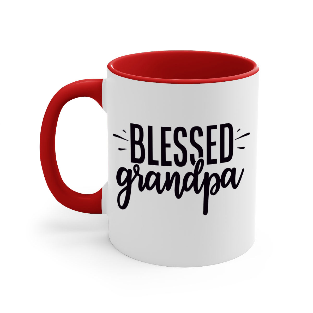 A stylish two-tone Blessed Grandpa Mug with a glossy finish, featuring a colored handle and interior, perfect for coffee or tea.