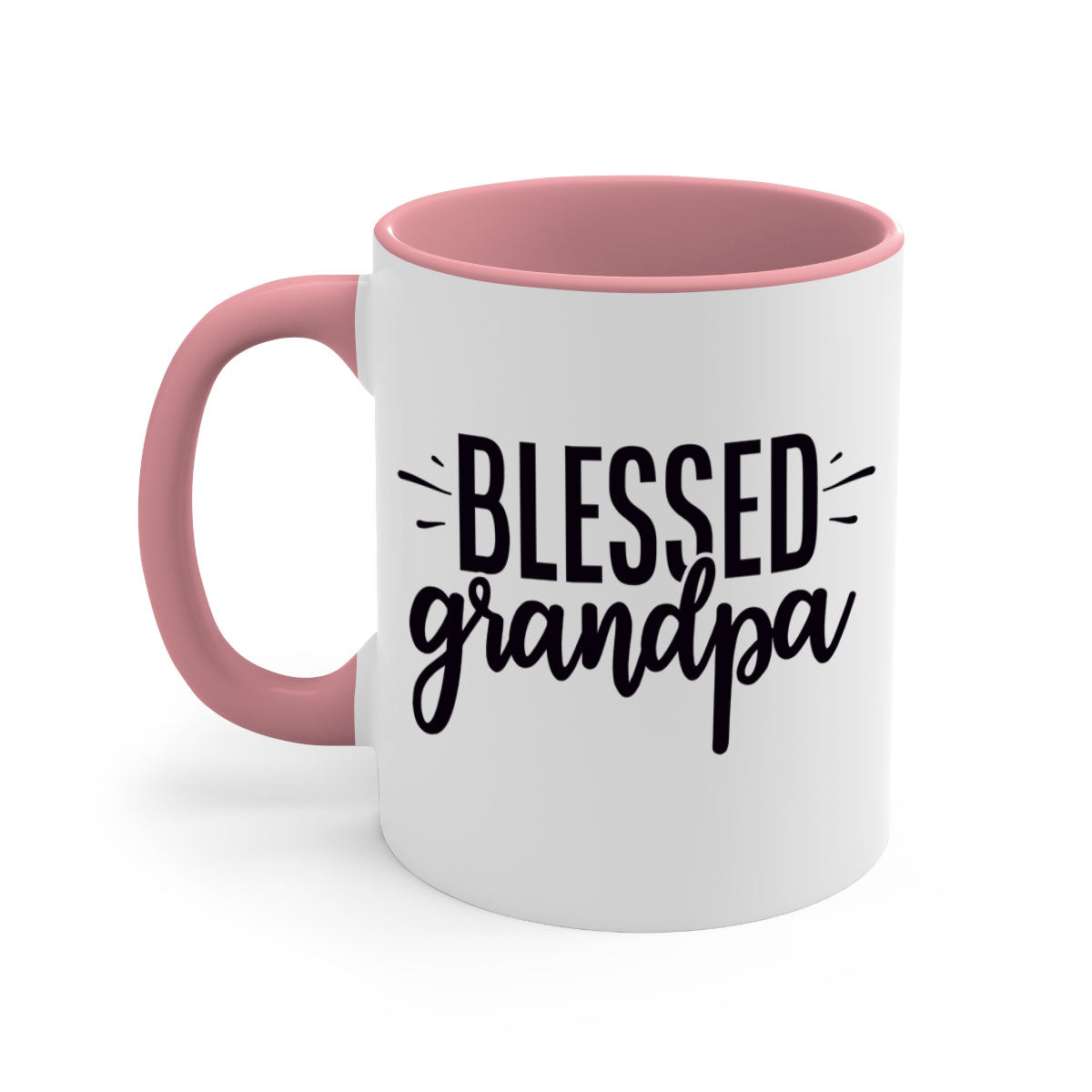 A stylish two-tone Blessed Grandpa Mug with a glossy finish, featuring a colored handle and interior, perfect for coffee or tea.