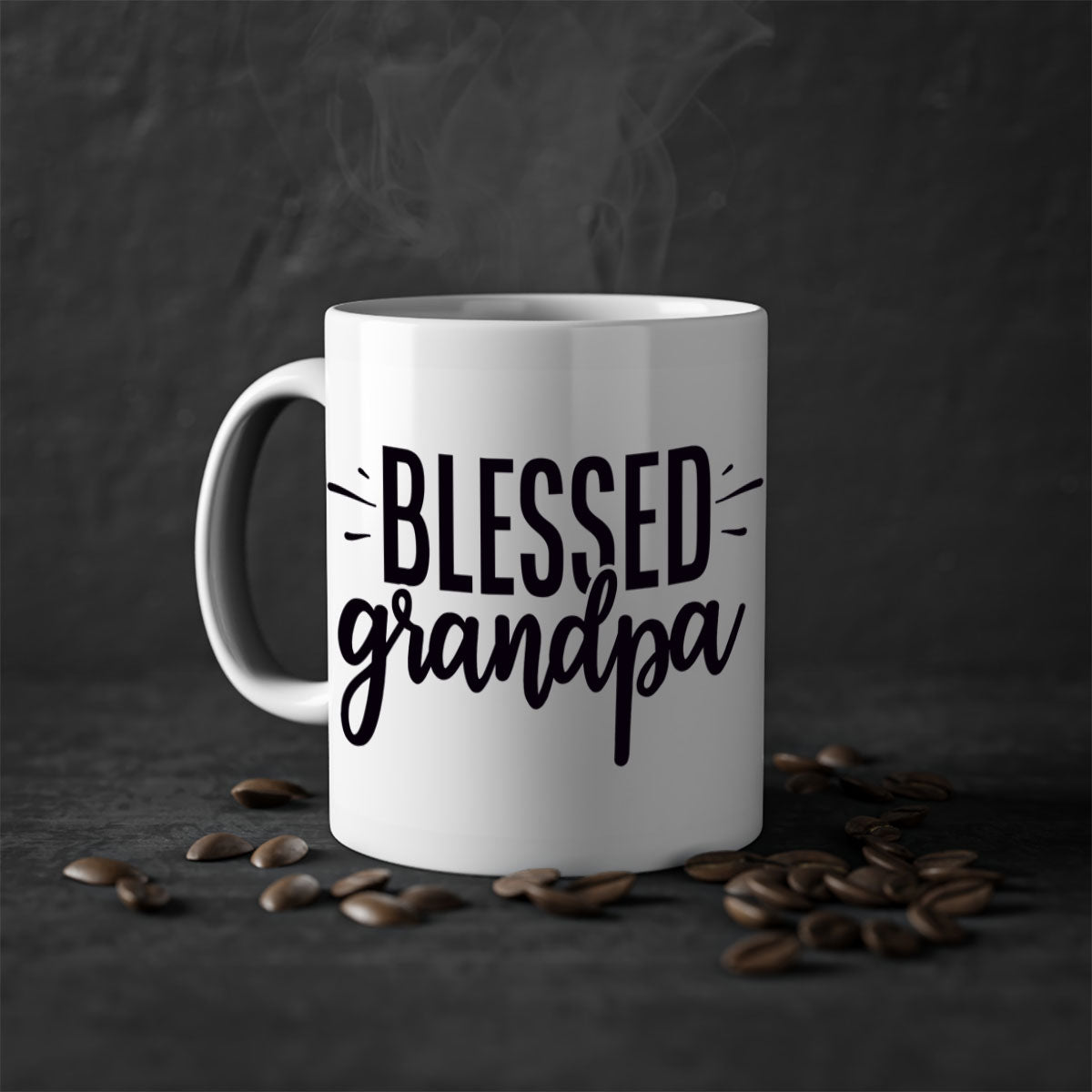 A stylish two-tone Blessed Grandpa Mug with a glossy finish, featuring a colored handle and interior, perfect for coffee or tea.