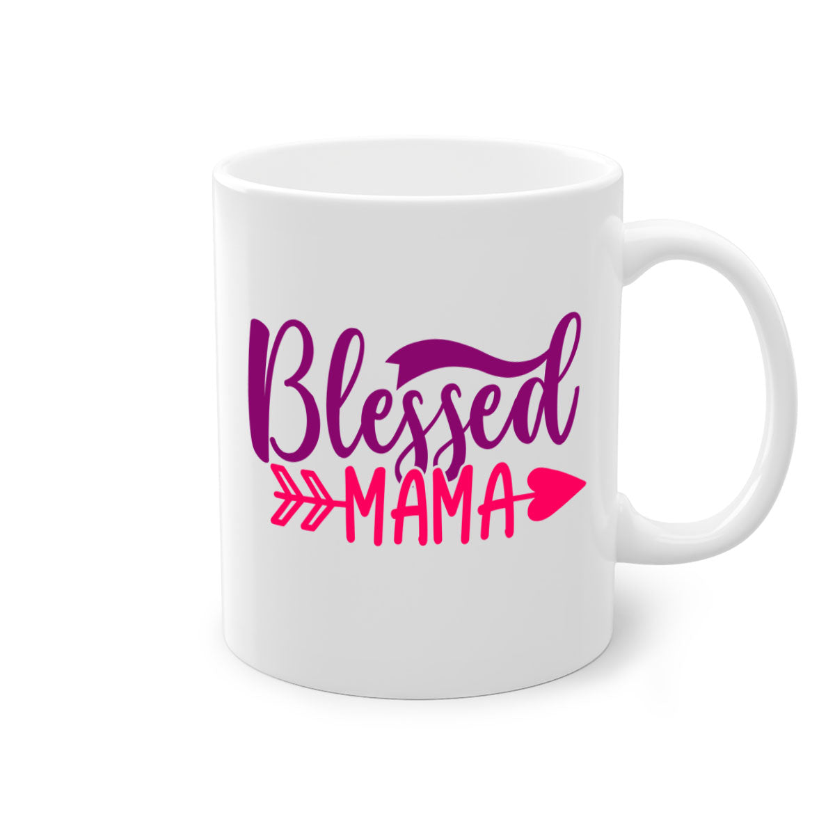 Blessed Mama Style 278# Mug featuring a glossy finish with a colored handle and interior, available in multiple colors.