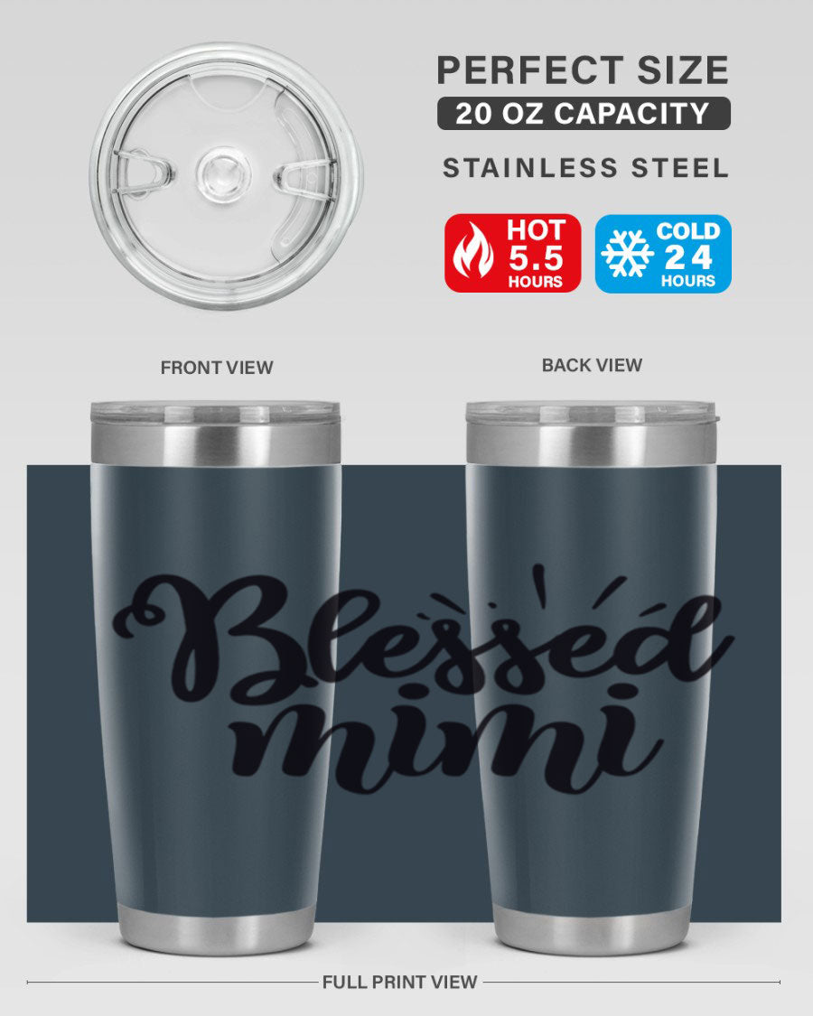 Blessed Mimi Style 31# Tumbler in stainless steel with a stylish design, perfect for hot and cold beverages.