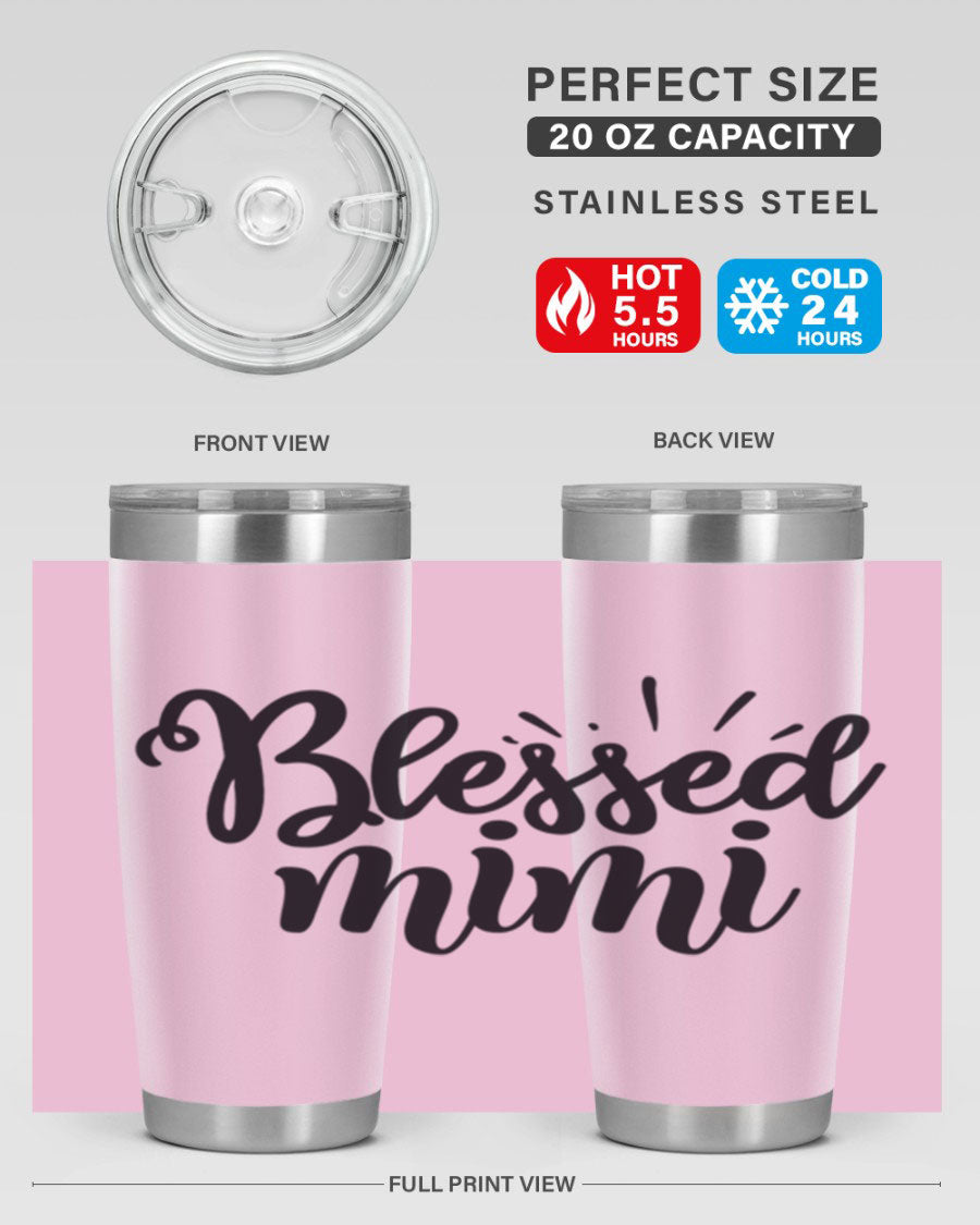 Blessed Mimi Style 31# Tumbler in stainless steel with a stylish design, perfect for hot and cold beverages.