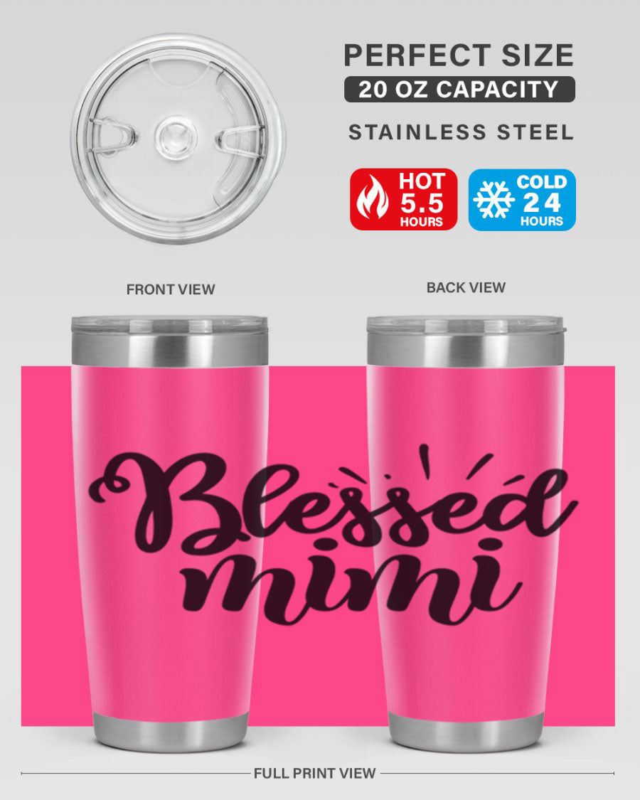 Blessed Mimi Style 31# Tumbler in stainless steel with a stylish design, perfect for hot and cold beverages.