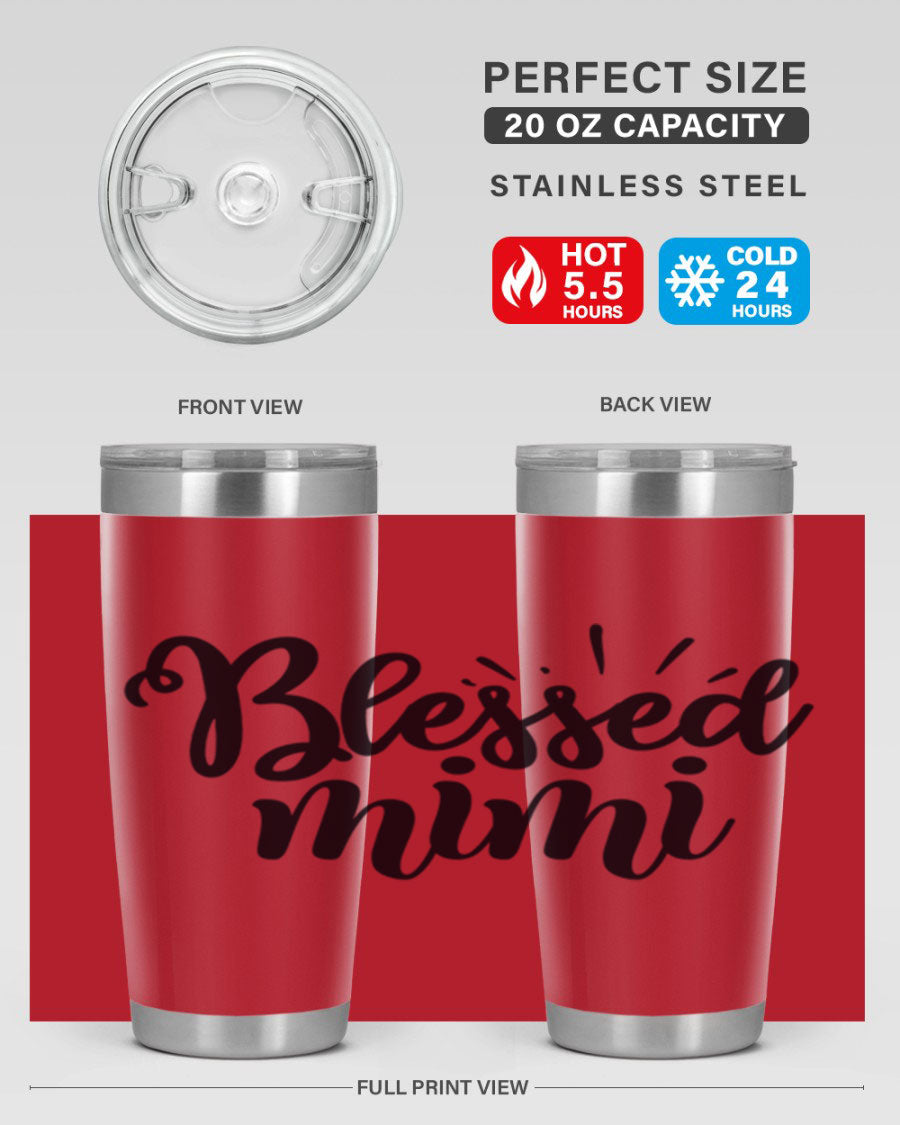 Blessed Mimi Style 31# Tumbler in stainless steel with a stylish design, perfect for hot and cold beverages.