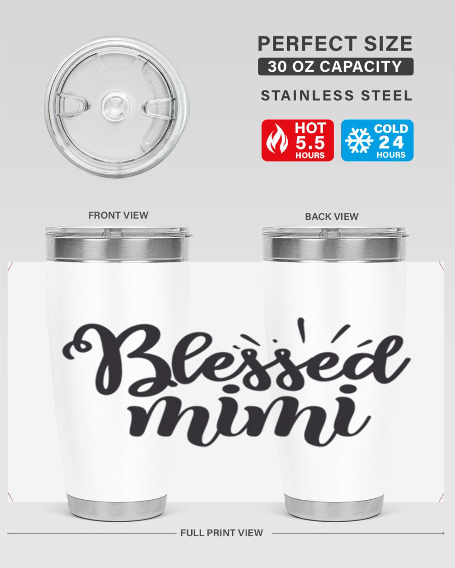 Blessed Mimi Style 31# Tumbler in stainless steel with a stylish design, perfect for hot and cold beverages.