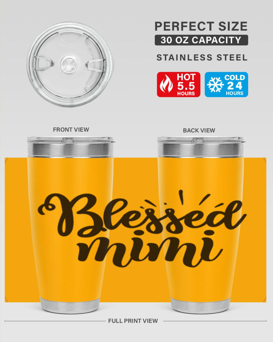 Blessed Mimi Style 31# Tumbler in stainless steel with a stylish design, perfect for hot and cold beverages.