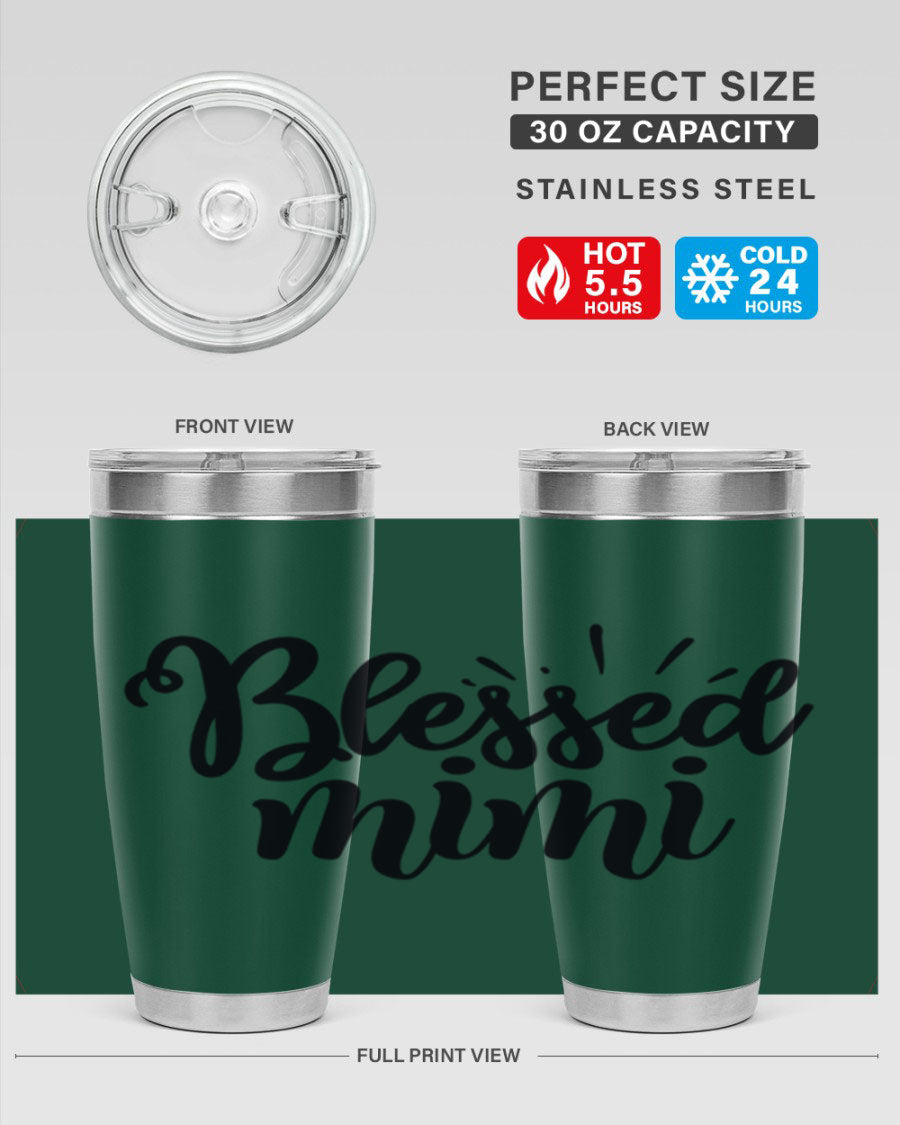 Blessed Mimi Style 31# Tumbler in stainless steel with a stylish design, perfect for hot and cold beverages.