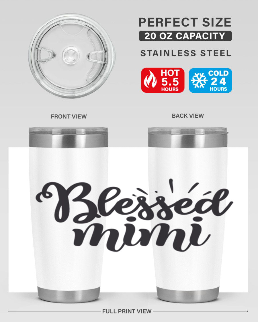 Blessed Mimi Style 31# Tumbler in stainless steel with a stylish design, perfect for hot and cold beverages.