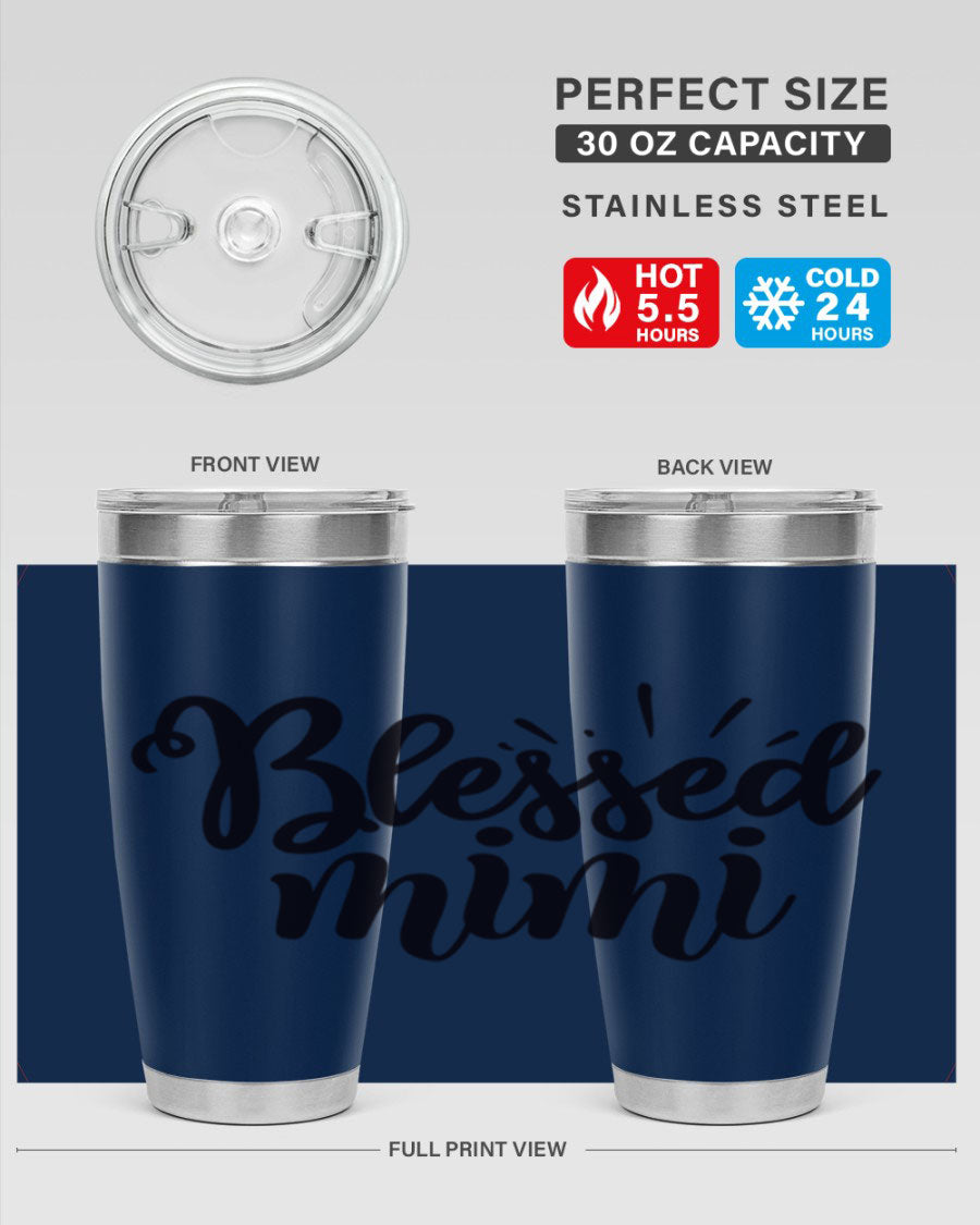 Blessed Mimi Style 31# Tumbler in stainless steel with a stylish design, perfect for hot and cold beverages.