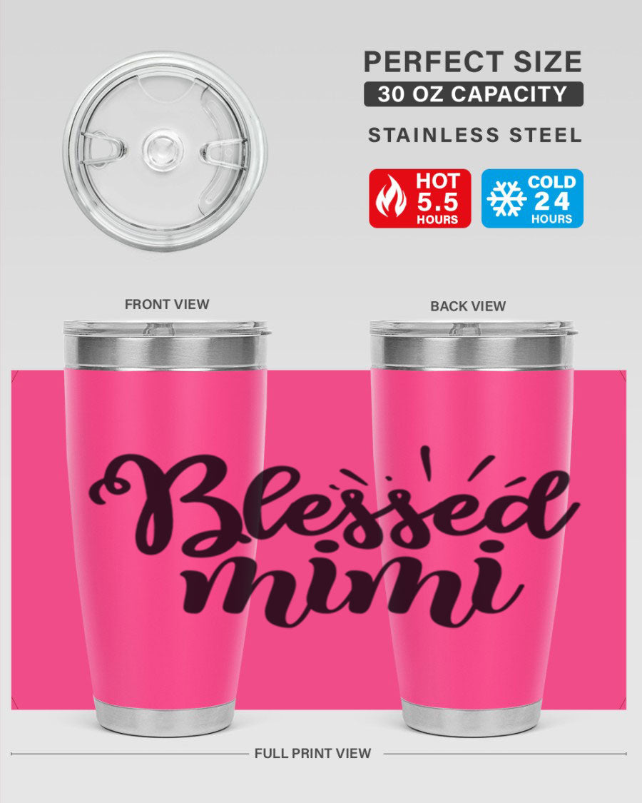 Blessed Mimi Style 31# Tumbler in stainless steel with a stylish design, perfect for hot and cold beverages.