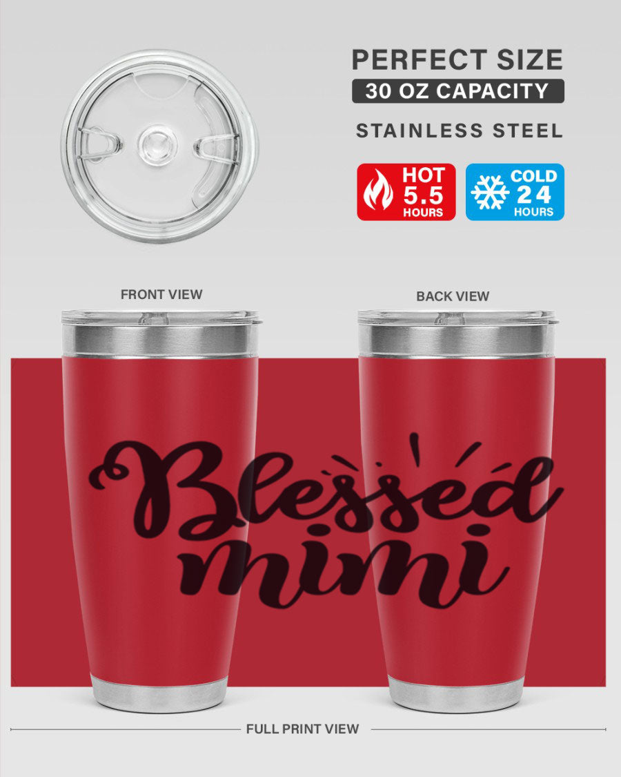 Blessed Mimi Style 31# Tumbler in stainless steel with a stylish design, perfect for hot and cold beverages.