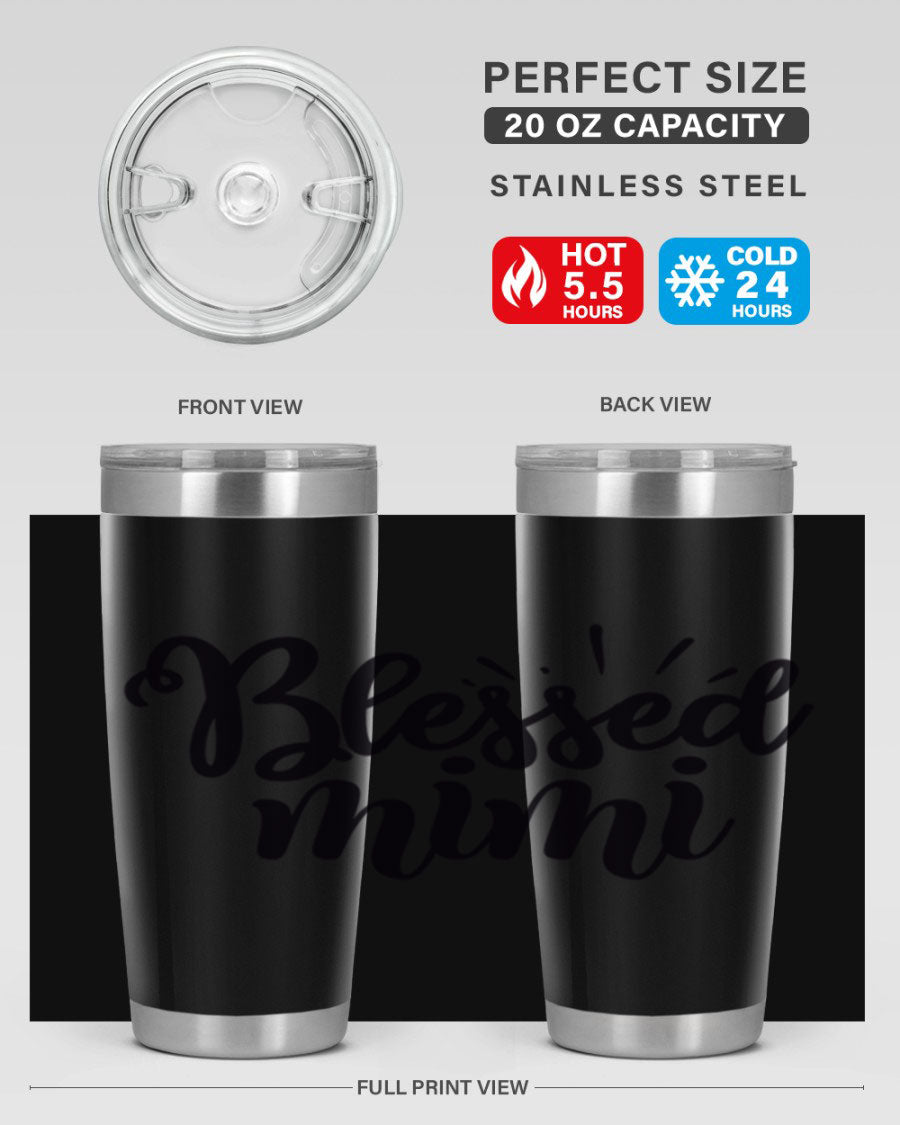 Blessed Mimi Style 31# Tumbler in stainless steel with a stylish design, perfect for hot and cold beverages.