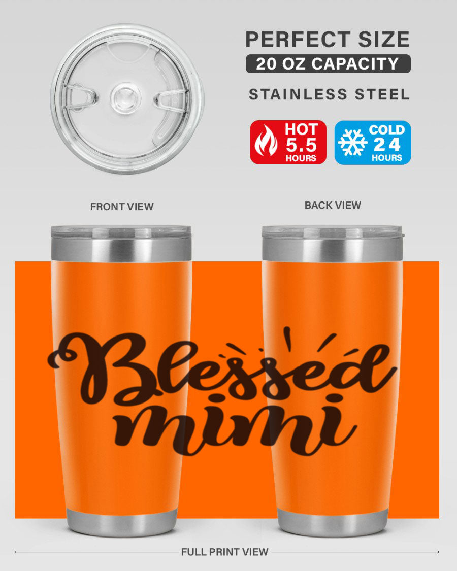 Blessed Mimi Style 31# Tumbler in stainless steel with a stylish design, perfect for hot and cold beverages.