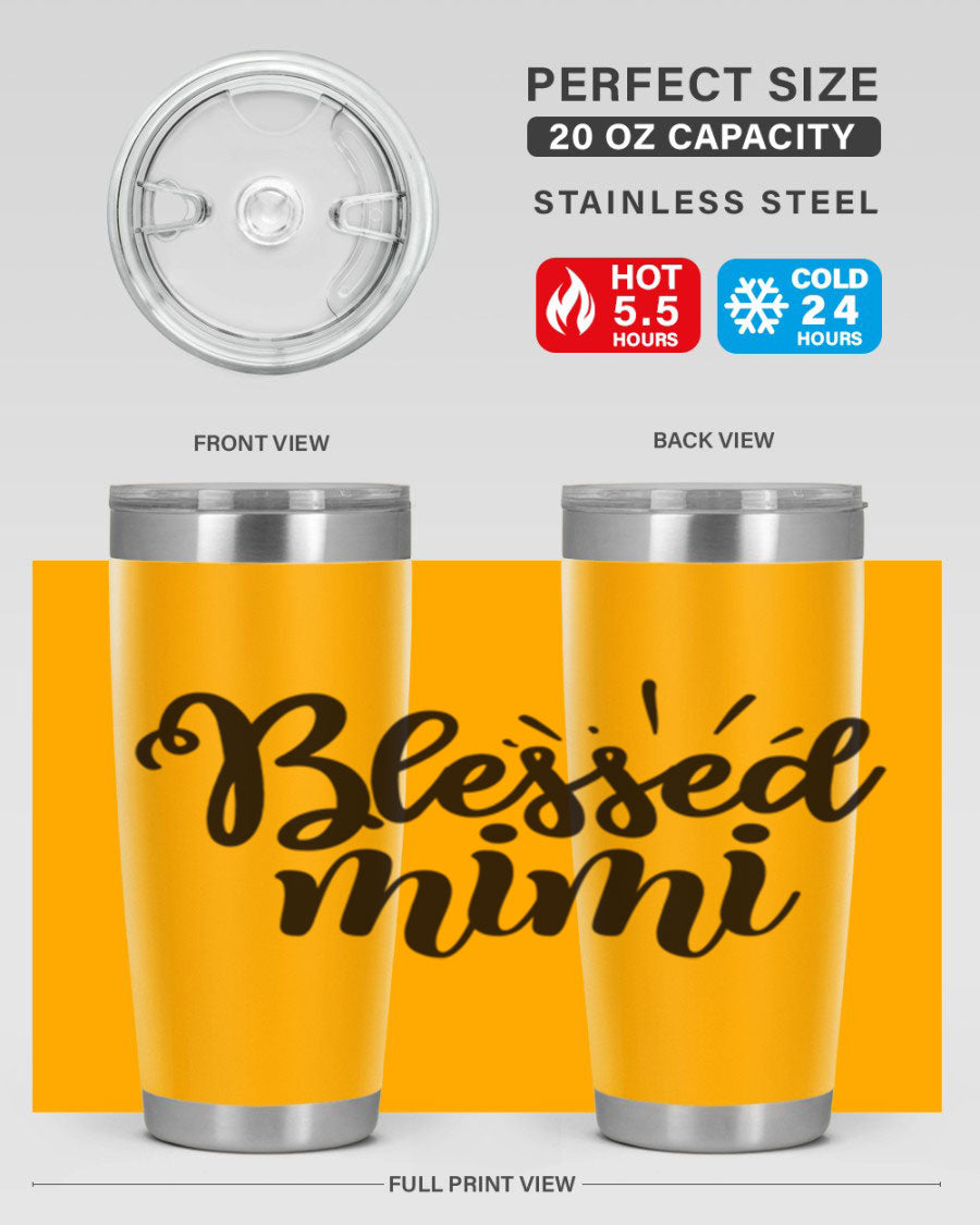 Blessed Mimi Style 31# Tumbler in stainless steel with a stylish design, perfect for hot and cold beverages.