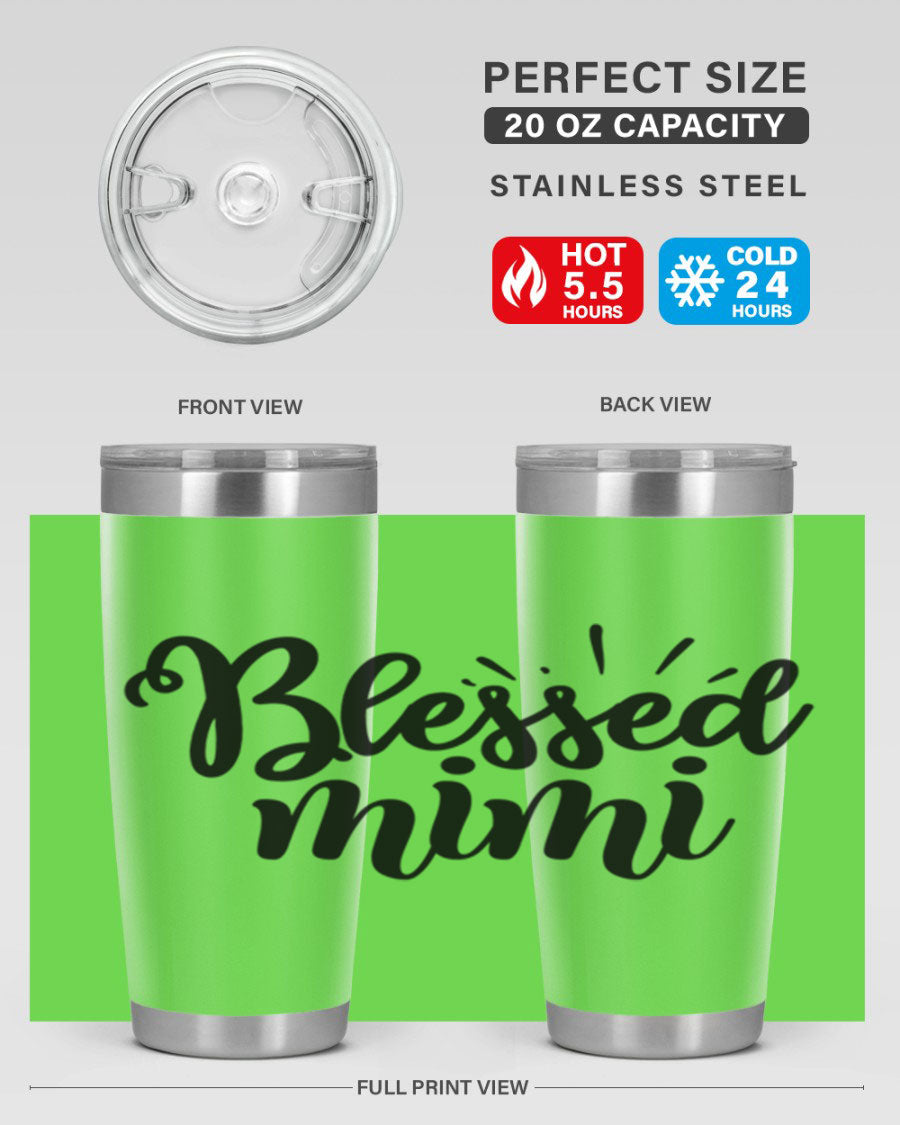 Blessed Mimi Style 31# Tumbler in stainless steel with a stylish design, perfect for hot and cold beverages.