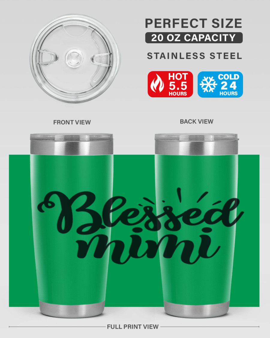 Blessed Mimi Style 31# Tumbler in stainless steel with a stylish design, perfect for hot and cold beverages.