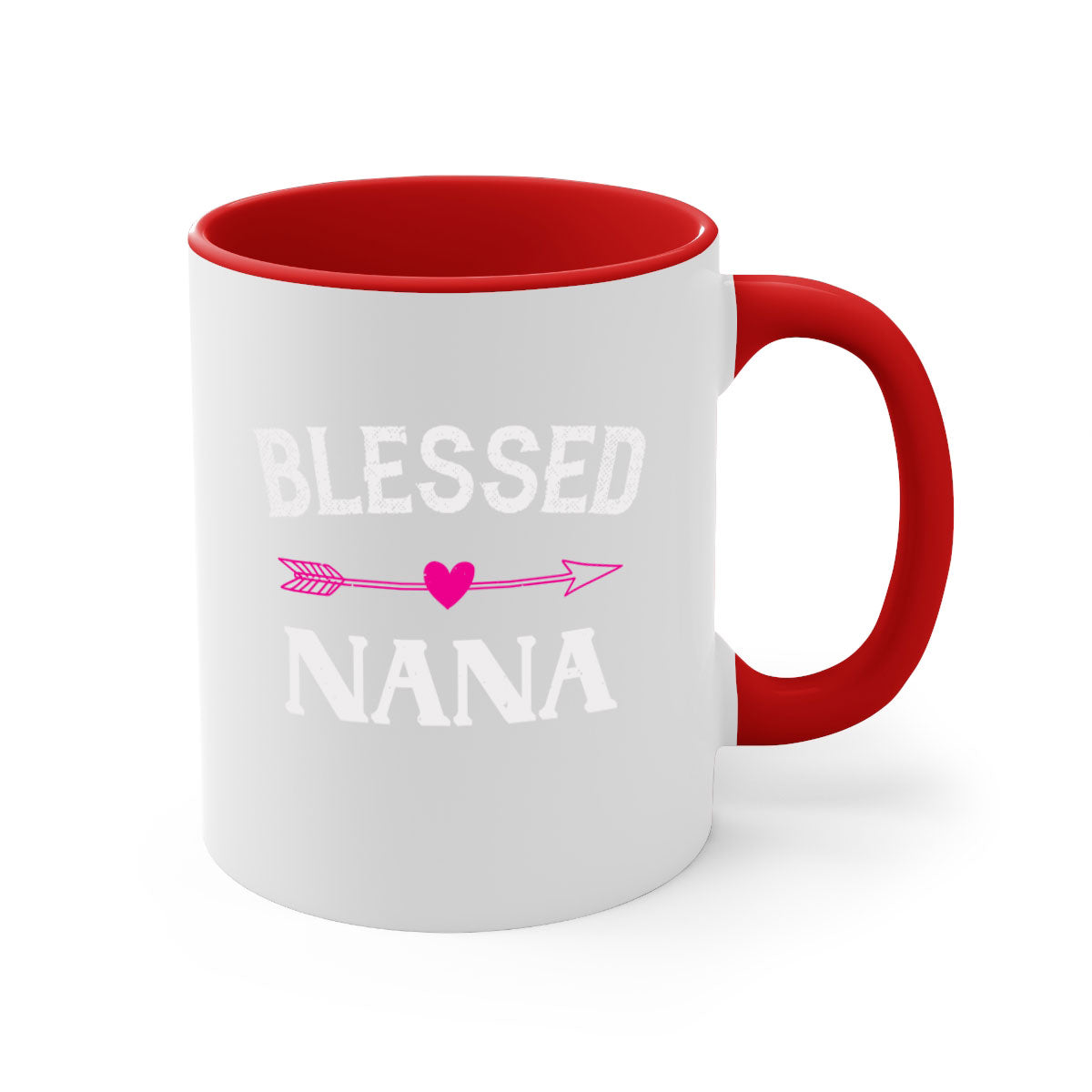 A stylish two-tone Blessed Nana 34# Mug with a colored handle and glossy finish, perfect for grandmas who love coffee or tea.