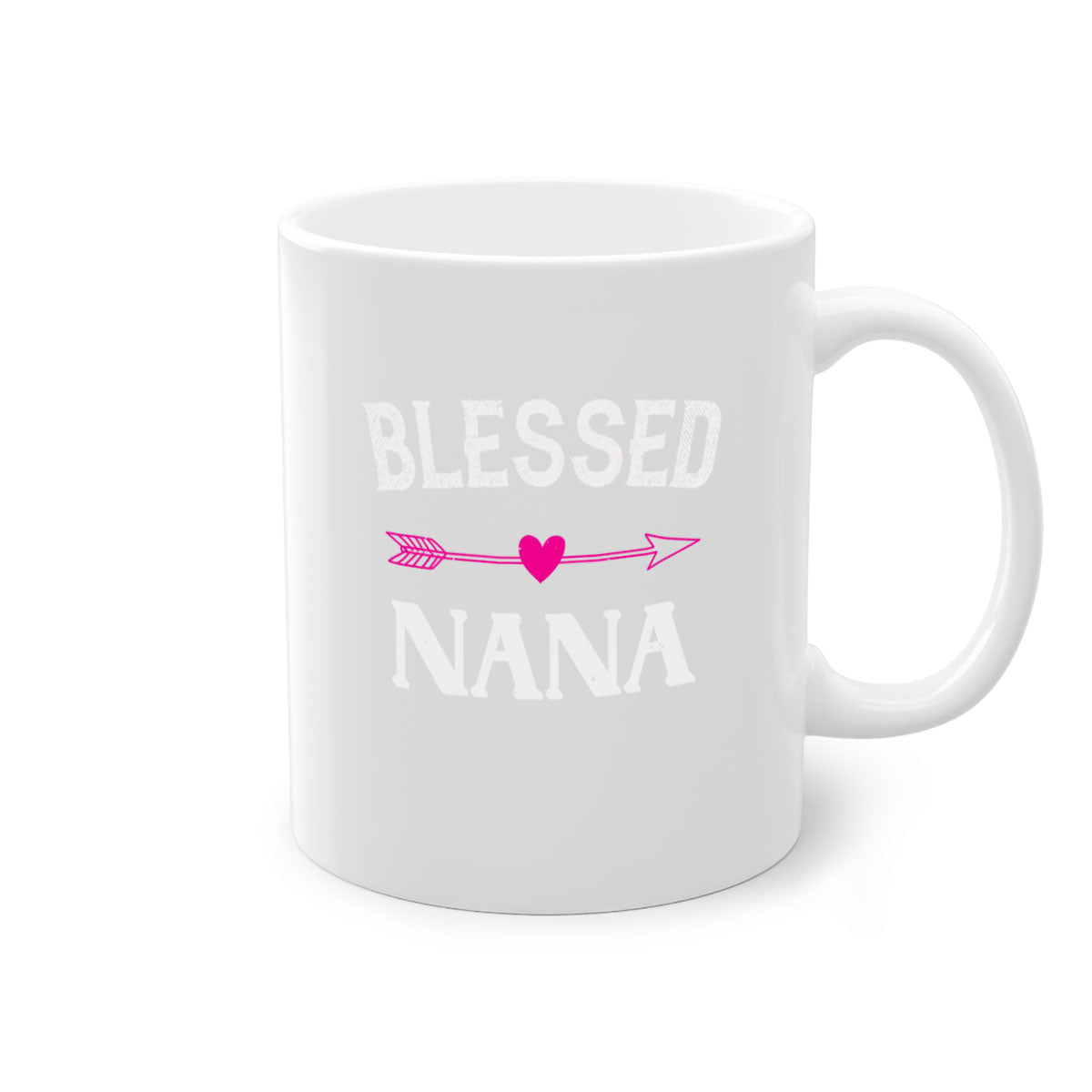 A stylish two-tone Blessed Nana 34# Mug with a colored handle and glossy finish, perfect for grandmas who love coffee or tea.