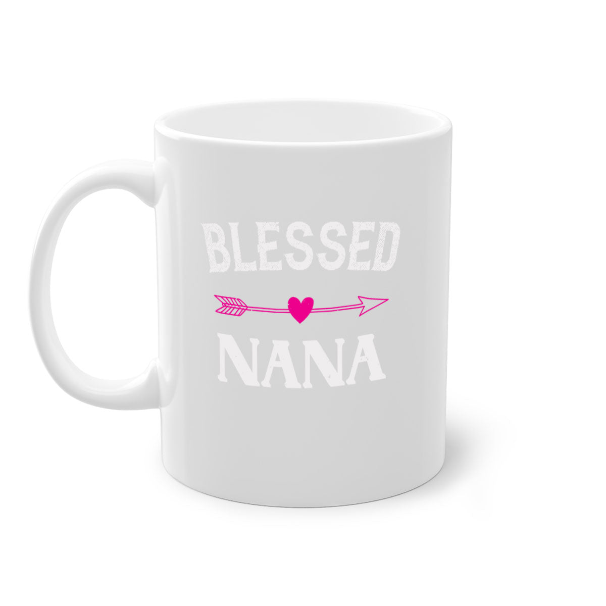 A stylish two-tone Blessed Nana 34# Mug with a colored handle and glossy finish, perfect for grandmas who love coffee or tea.