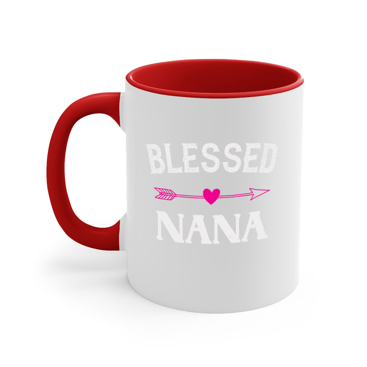 A stylish two-tone Blessed Nana 34# Mug with a colored handle and glossy finish, perfect for grandmas who love coffee or tea.