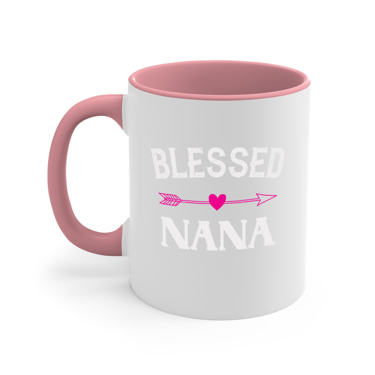 A stylish two-tone Blessed Nana 34# Mug with a colored handle and glossy finish, perfect for grandmas who love coffee or tea.