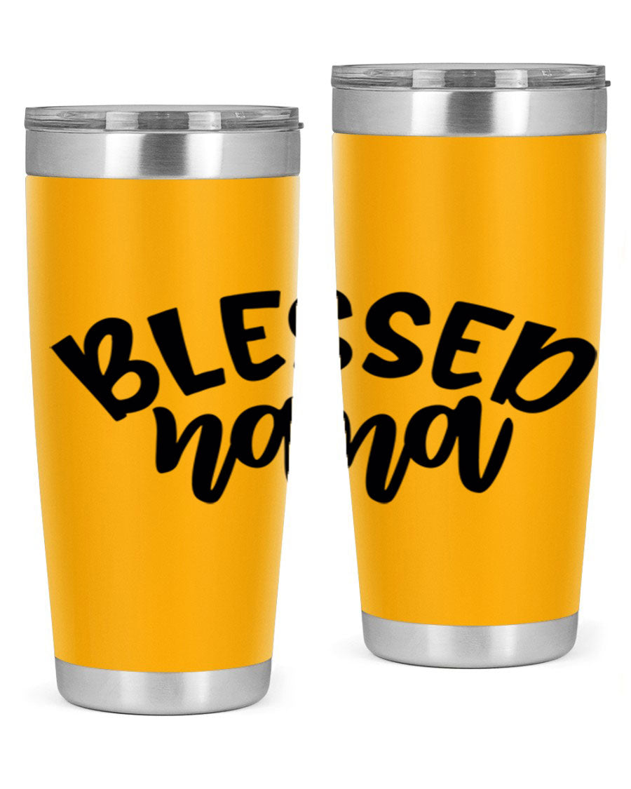 Blessed Nana 20oz Tumbler featuring double wall vacuum stainless steel design with a drink-thru lid, perfect for keeping beverages hot or cold.