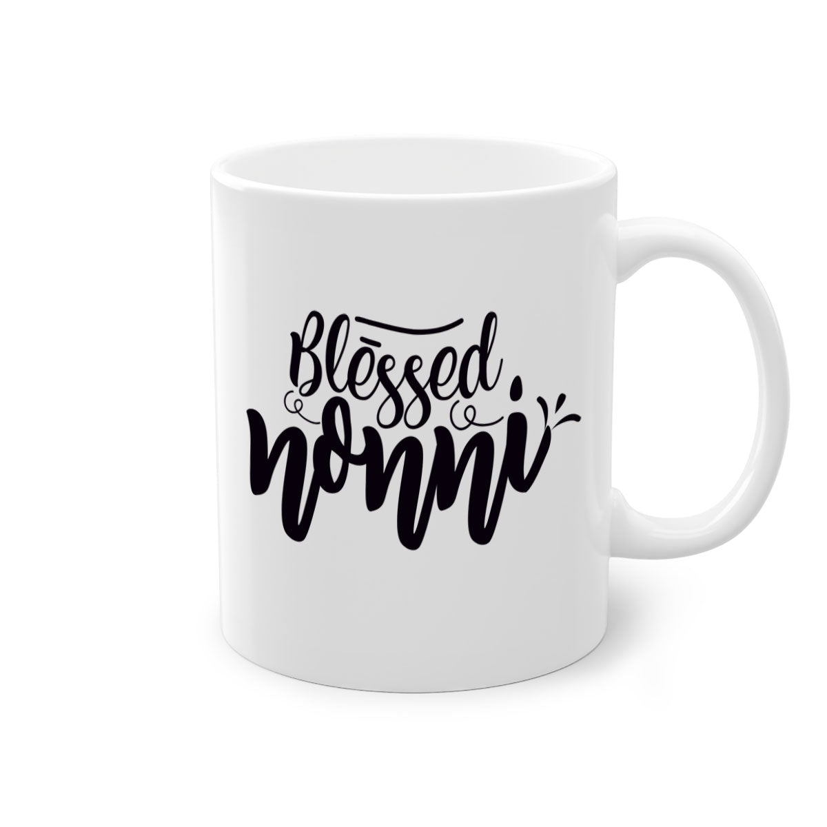 Blessed Nonni 57# Mug featuring a glossy finish, colored handle, and interior, available in five vibrant colors.