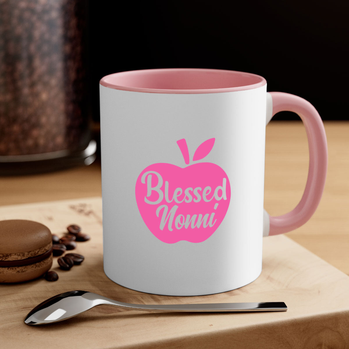 Blessed Nonni 58# Mug featuring a two-tone design with a colored handle and glossy finish, available in multiple colors.