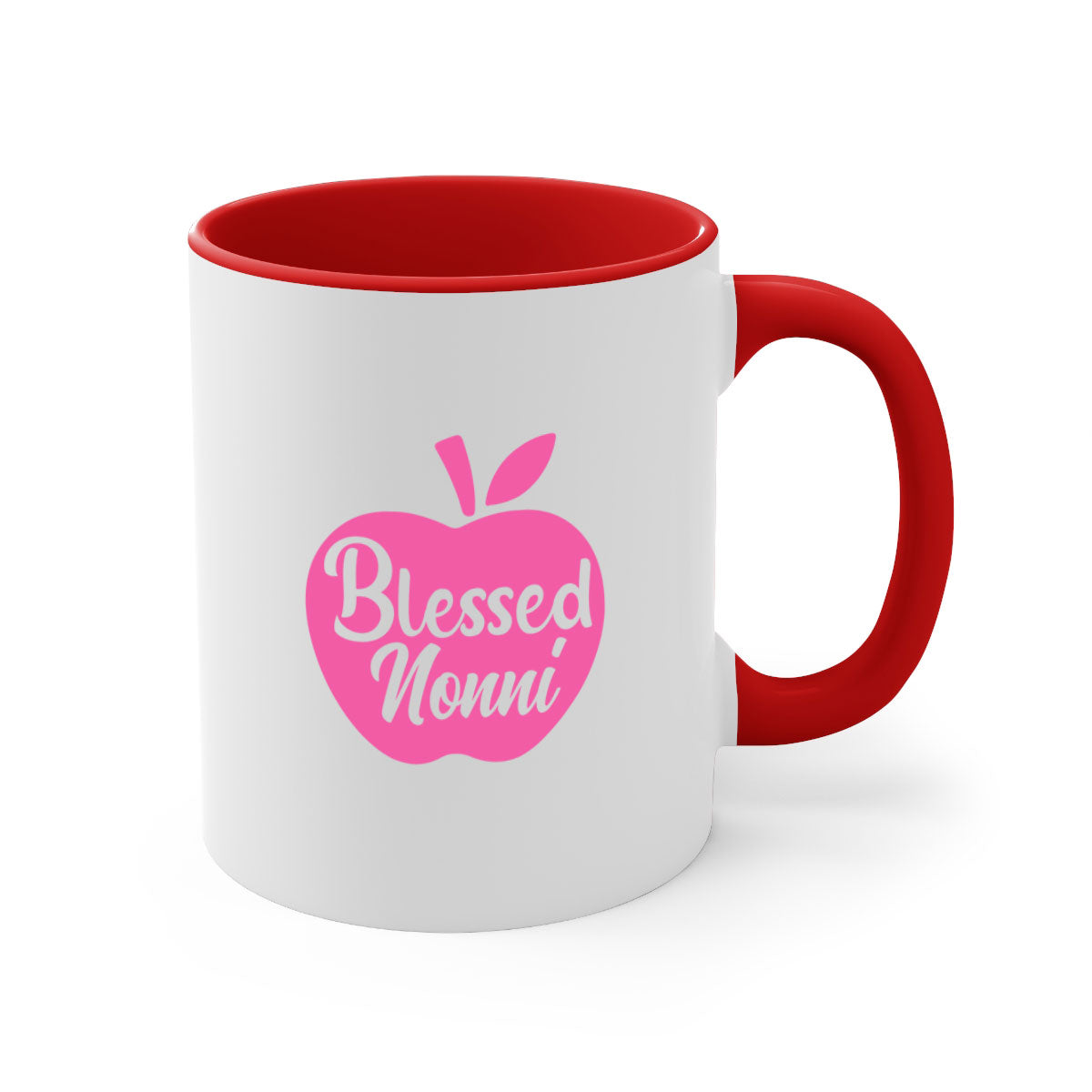 Blessed Nonni 58# Mug featuring a two-tone design with a colored handle and glossy finish, available in multiple colors.