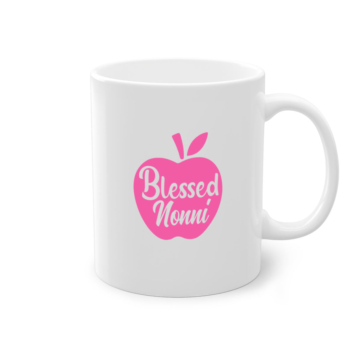 Blessed Nonni 58# Mug featuring a two-tone design with a colored handle and glossy finish, available in multiple colors.