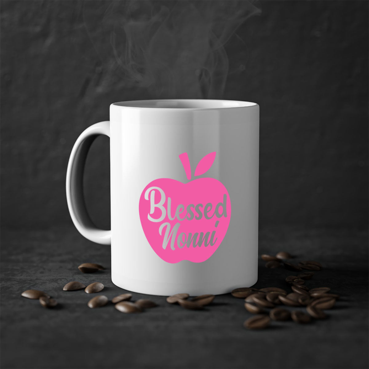 Blessed Nonni 58# Mug featuring a two-tone design with a colored handle and glossy finish, available in multiple colors.