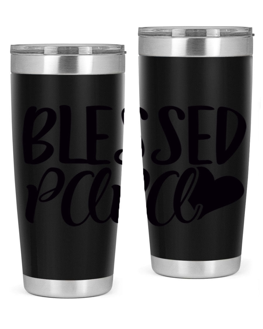 Blessed Papa 70# Tumbler in stainless steel with a stylish design, perfect for keeping drinks hot or cold.