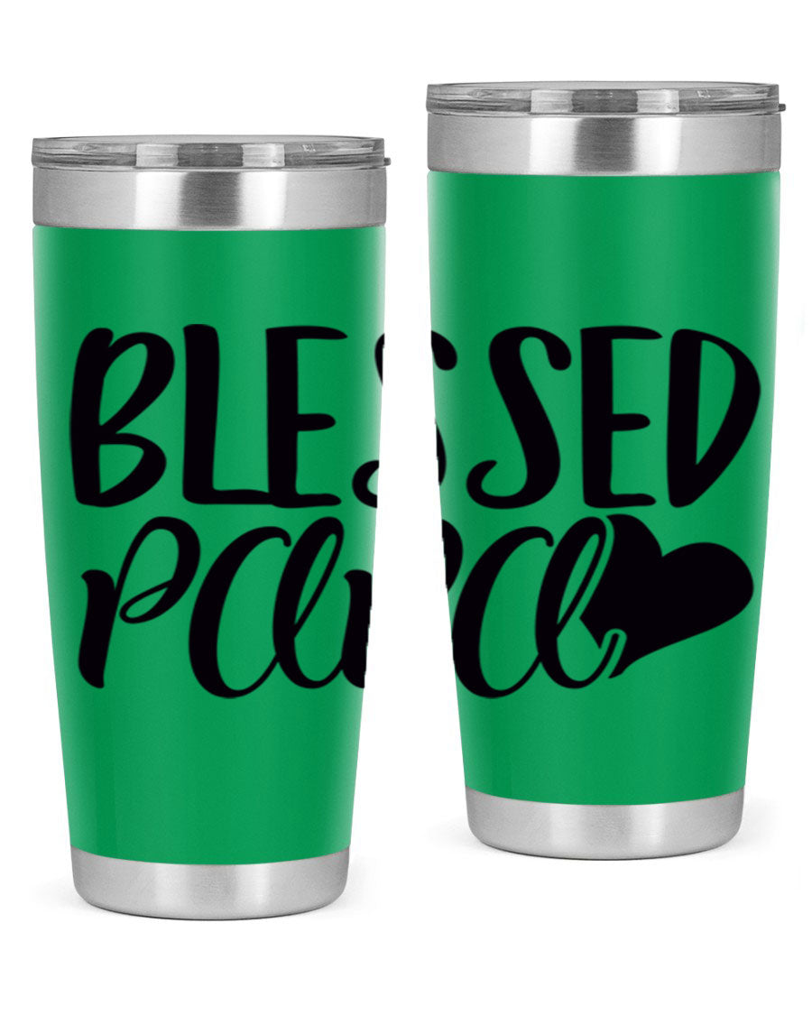 Blessed Papa 70# Tumbler in stainless steel with a stylish design, perfect for keeping drinks hot or cold.