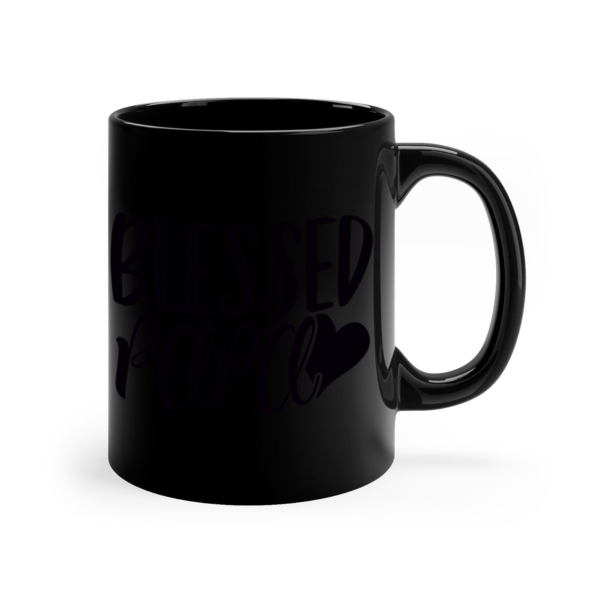 Blessed Papa 70# Mug with colored handle and glossy finish, available in multiple colors and sizes.