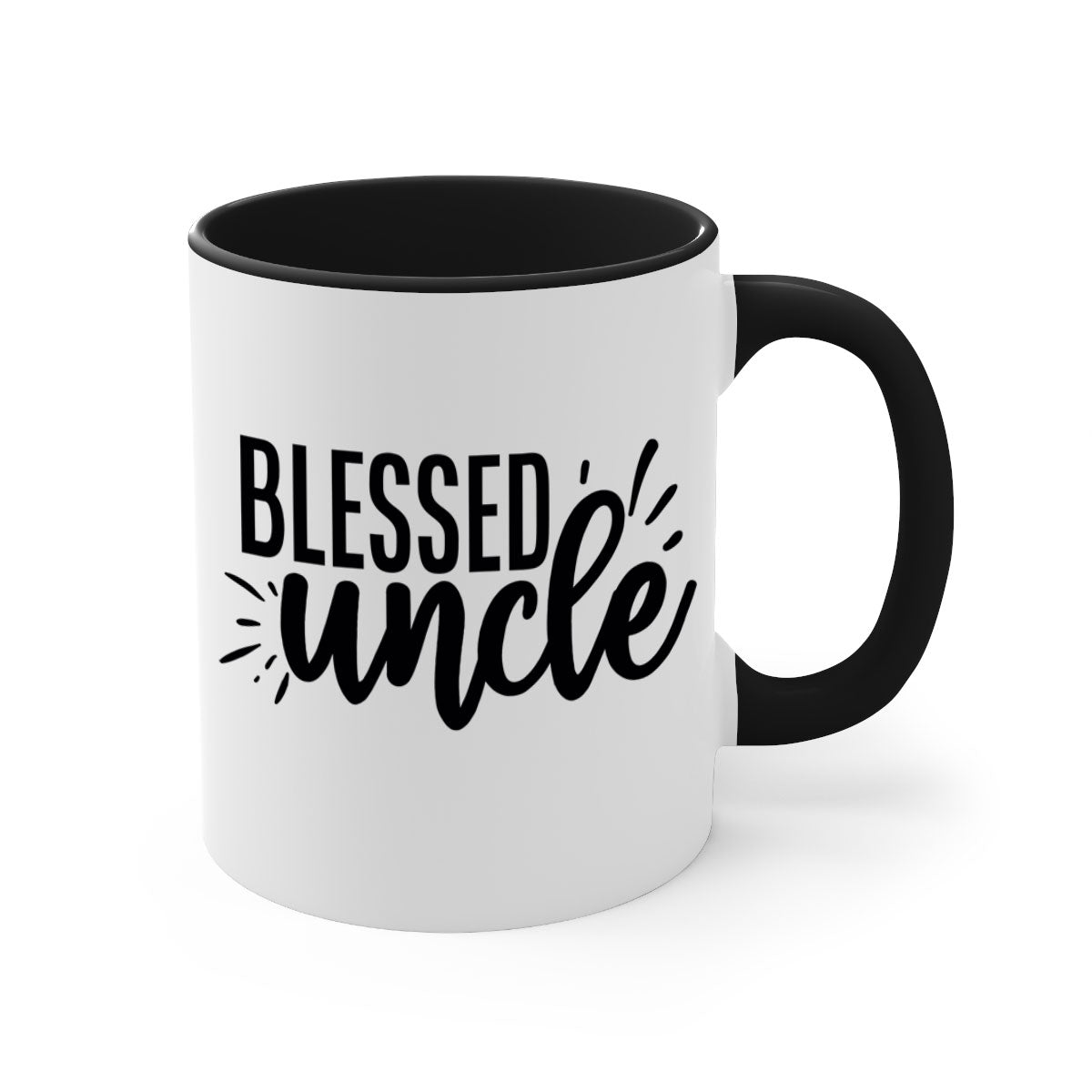 A stylish two-tone Blessed Uncle 2# Mug with a glossy finish, featuring a colored handle and interior, available in multiple colors.