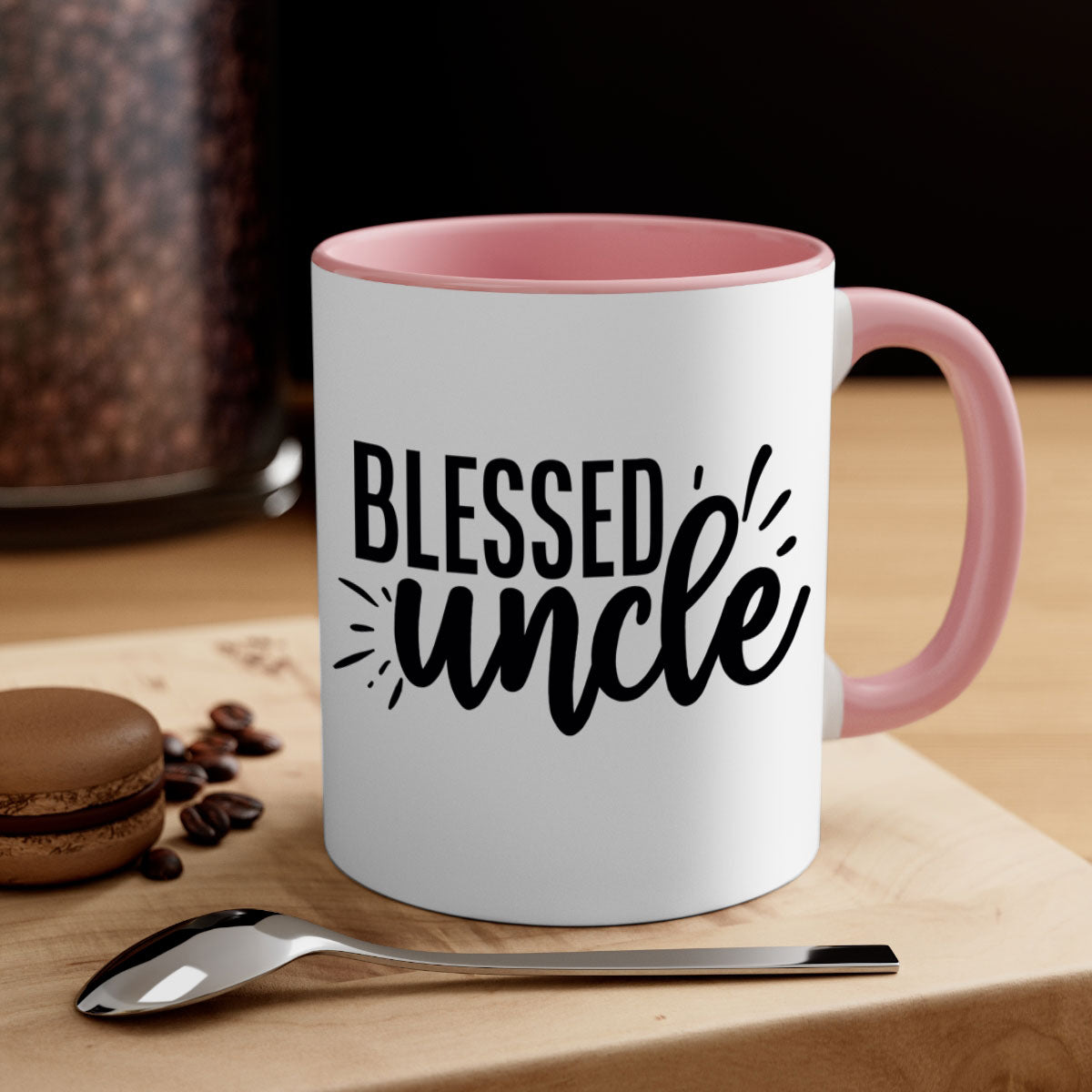 A stylish two-tone Blessed Uncle 2# Mug with a glossy finish, featuring a colored handle and interior, available in multiple colors.