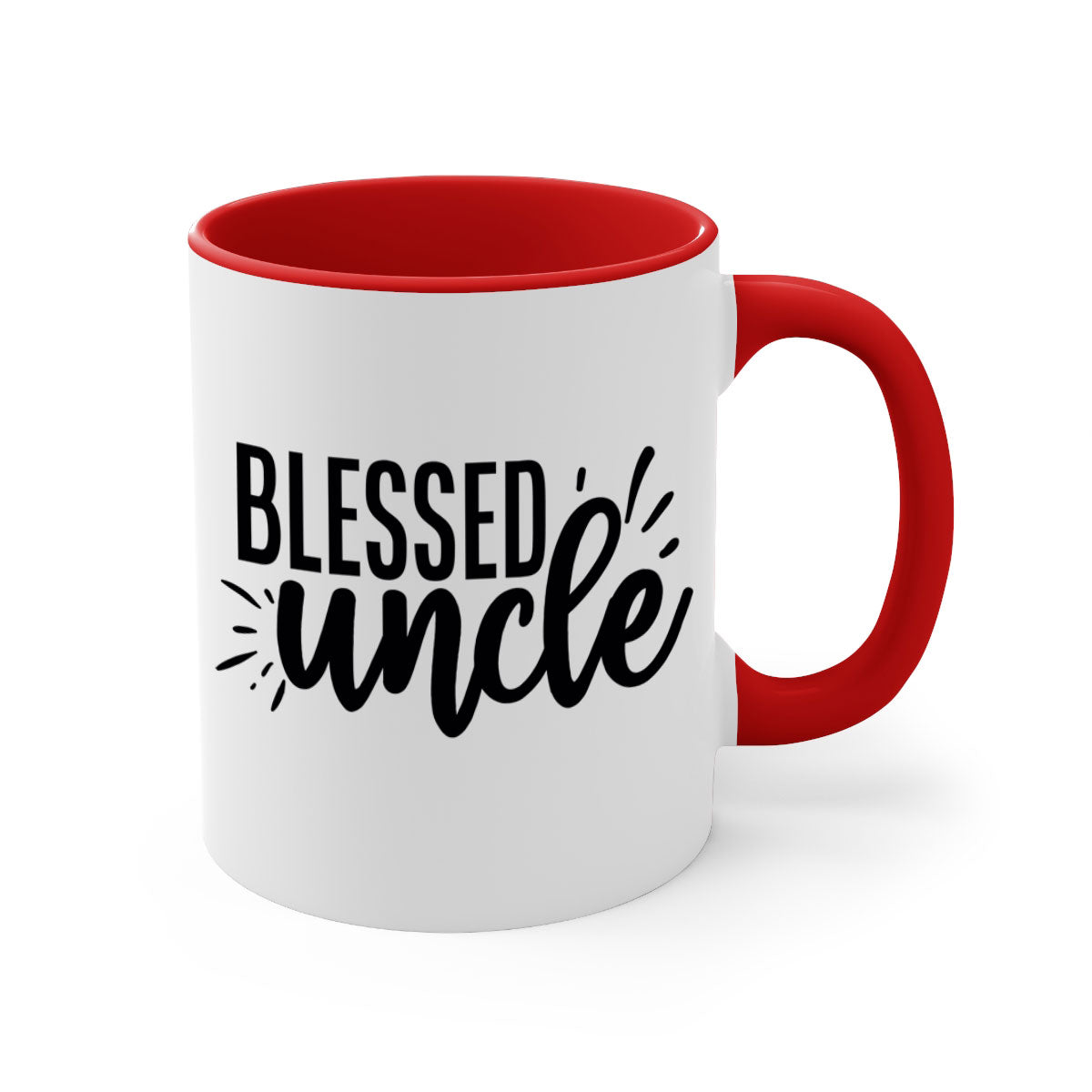 A stylish two-tone Blessed Uncle 2# Mug with a glossy finish, featuring a colored handle and interior, available in multiple colors.